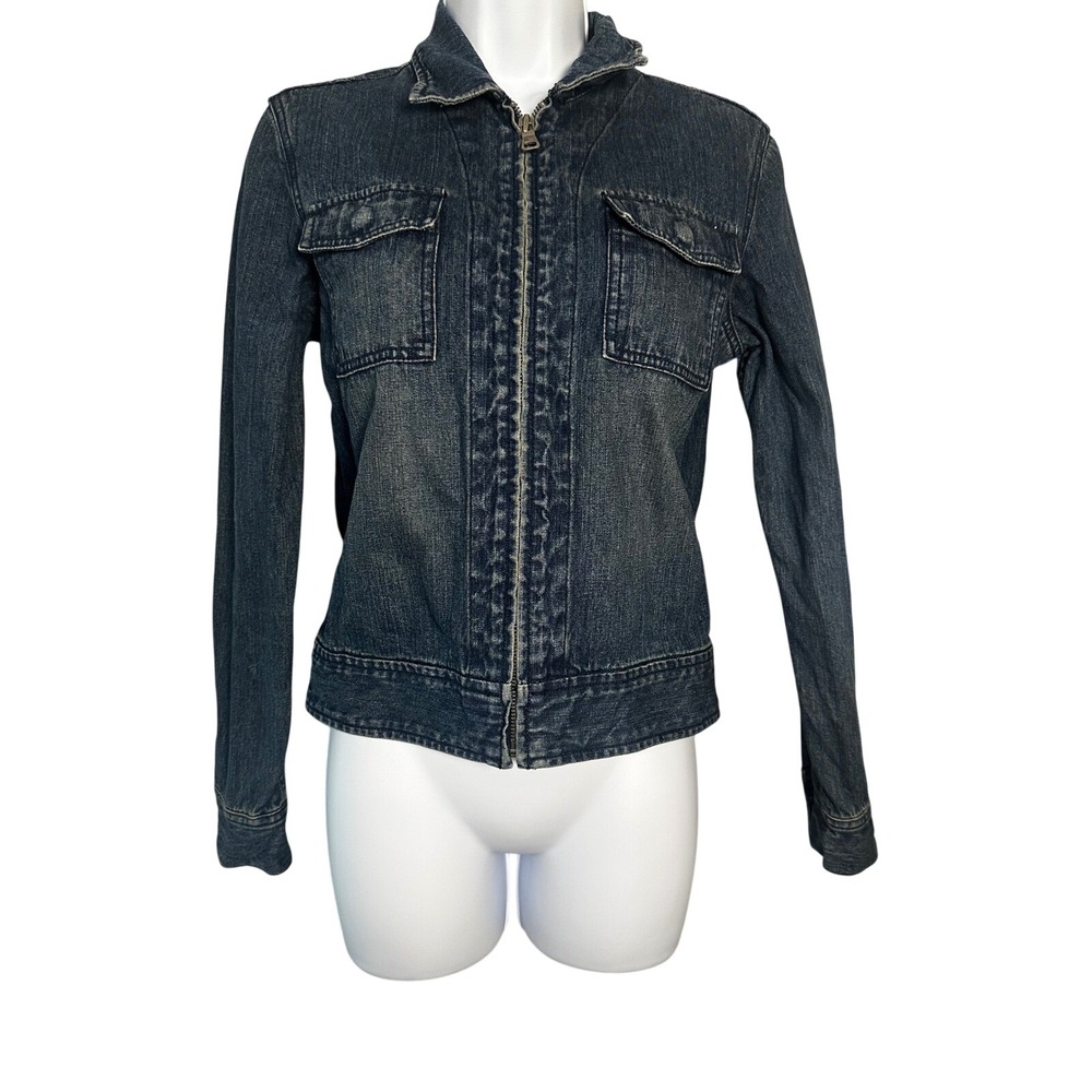 Vintage Ralph Lauren Polo Jeans Co Zip Denim Jacket‎ Small Blue 90s Y2K